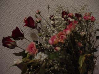 作成したドライフラワーの花束